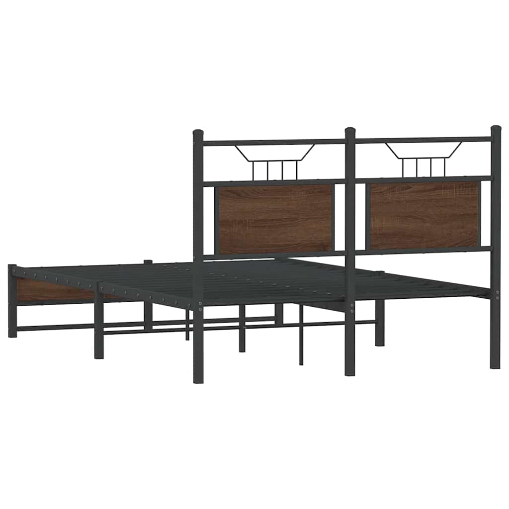barna tölgy színű szerelt fa ágykeret matrac nélkül 120x200 cm