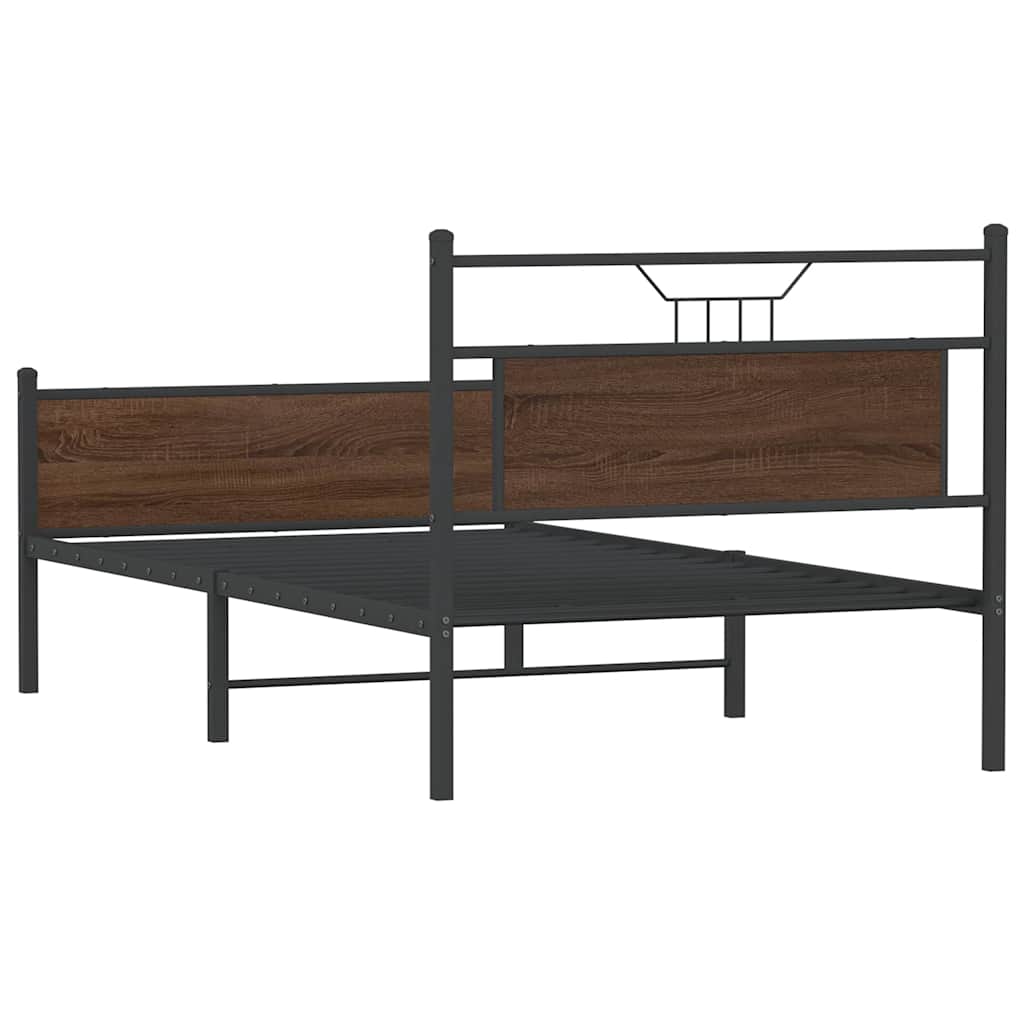 barna tölgy színű szerelt fa ágykeret matrac nélkül 100x200 cm