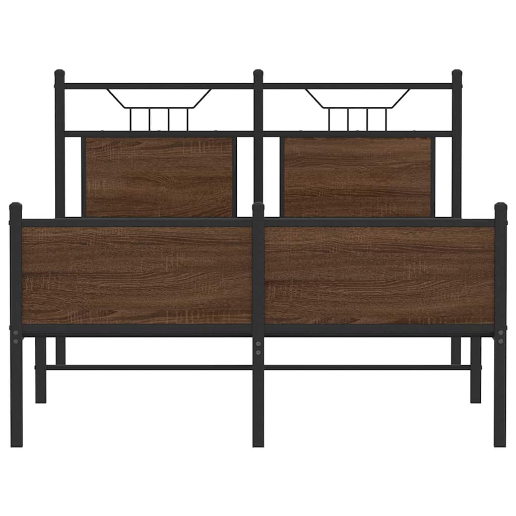 barna tölgy színű szerelt fa ágykeret matrac nélkül 120x200 cm