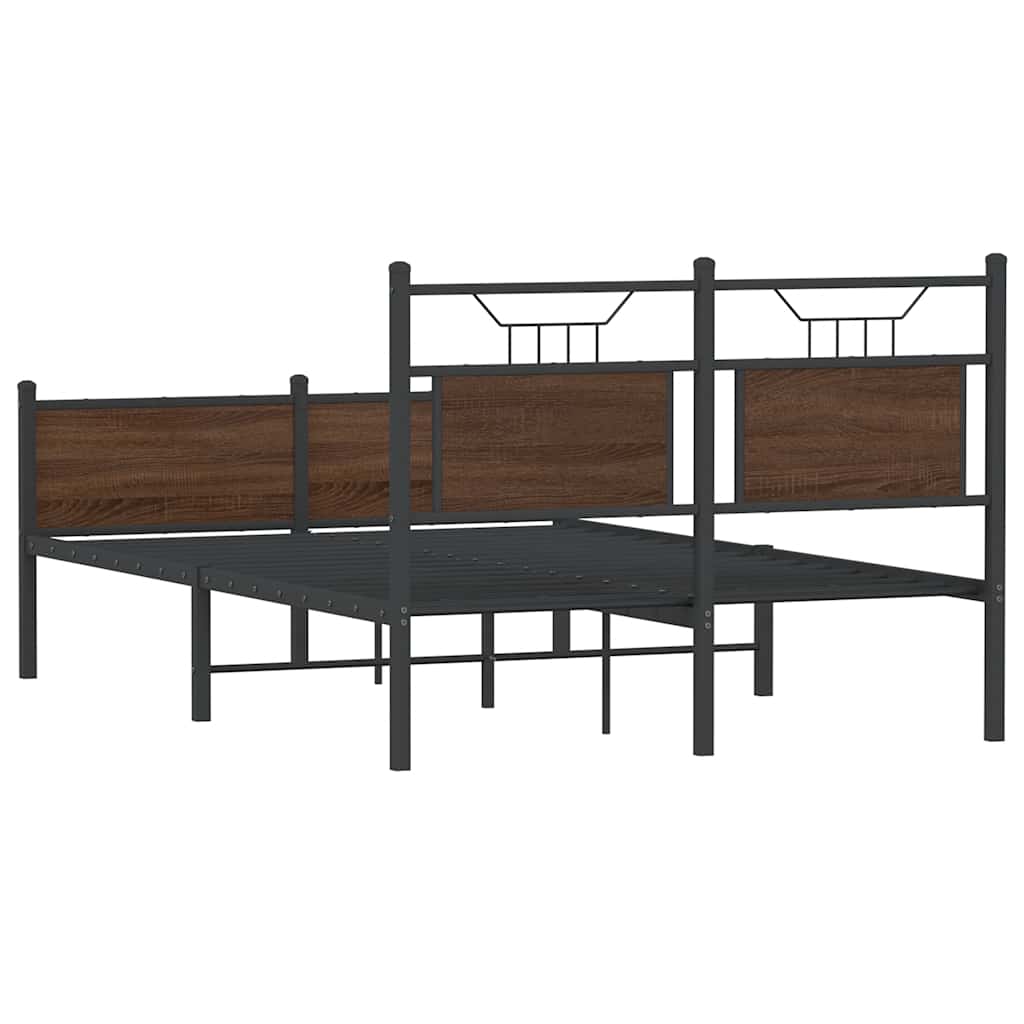 barna tölgy színű szerelt fa ágykeret matrac nélkül 120x200 cm