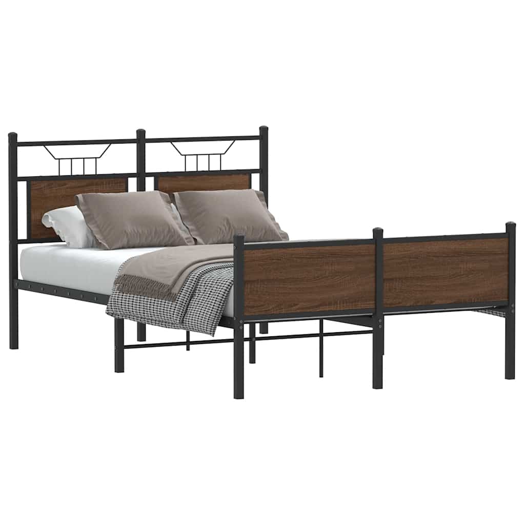 barna tölgy színű szerelt fa ágykeret matrac nélkül 120x200 cm