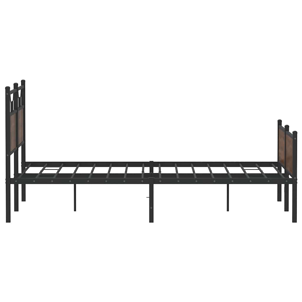 barna tölgy színű szerelt fa ágykeret matrac nélkül 140x190 cm