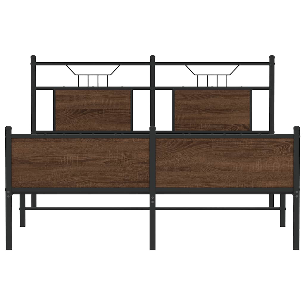 barna tölgy színű szerelt fa ágykeret matrac nélkül 150x200 cm
