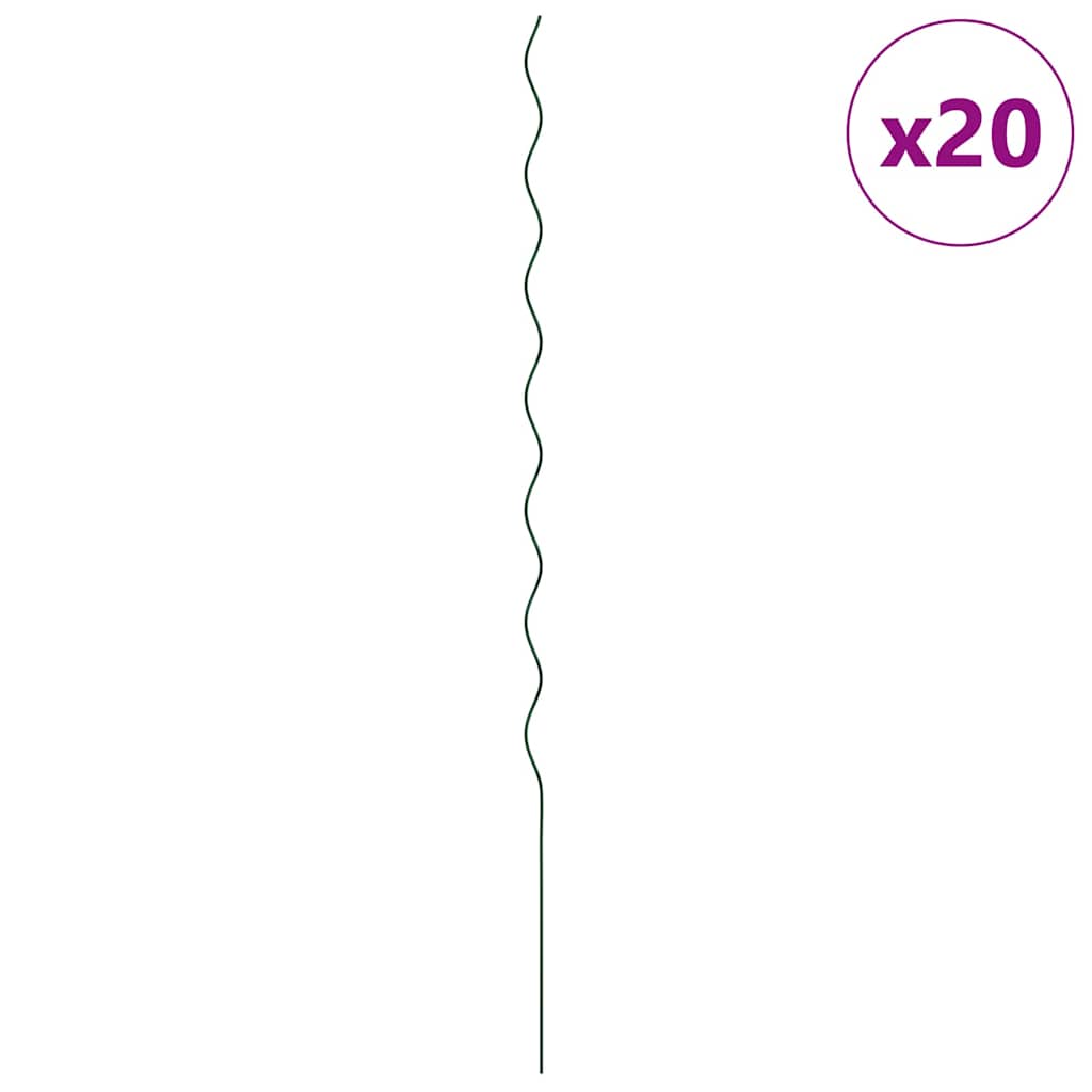 Növénytámogatás 20 pcs Zöld 170 x 0,6 x 0,6 cm Acél