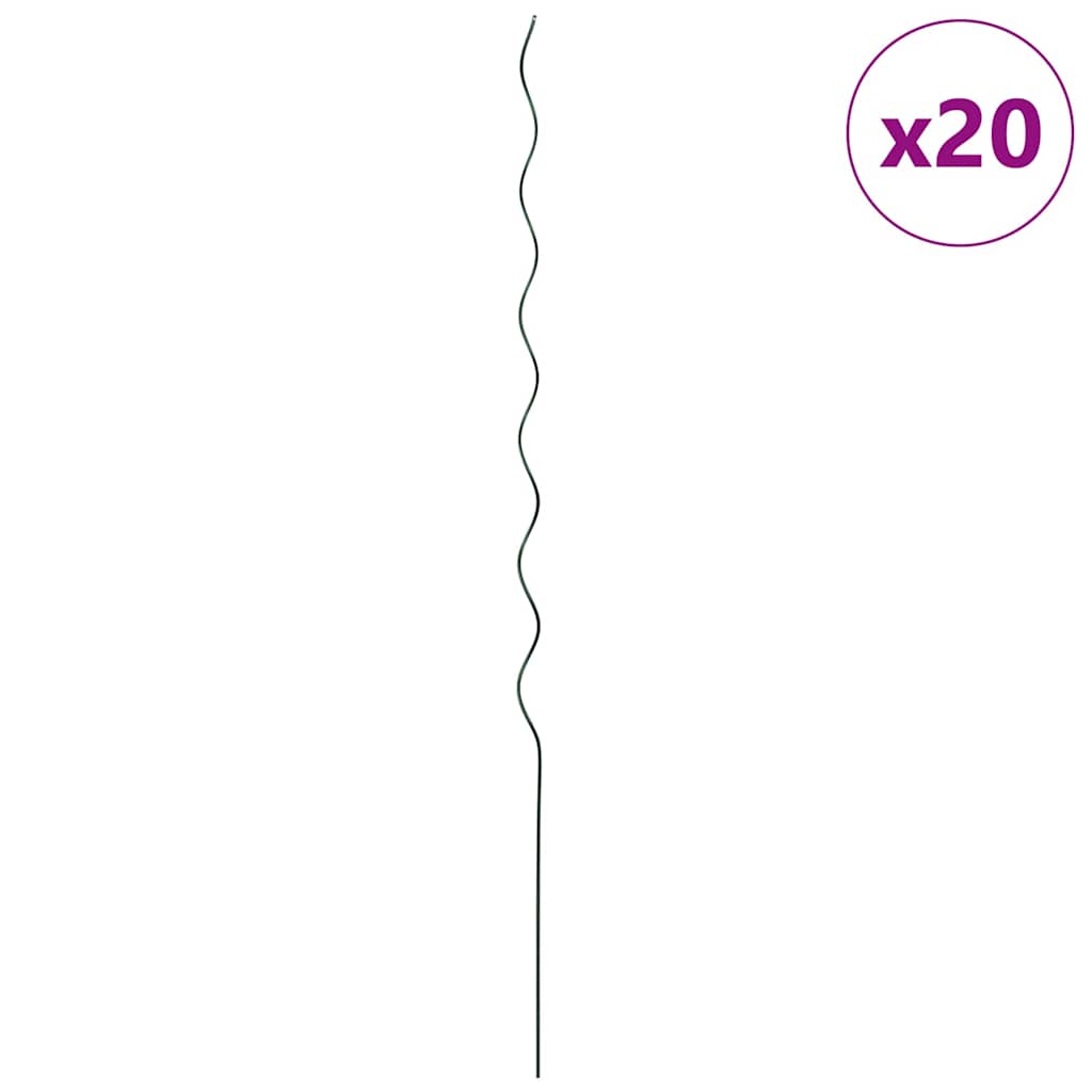 Növénytámogatás 20 pcs Zöld 150 x 0,6 x 0,6 cm Acél