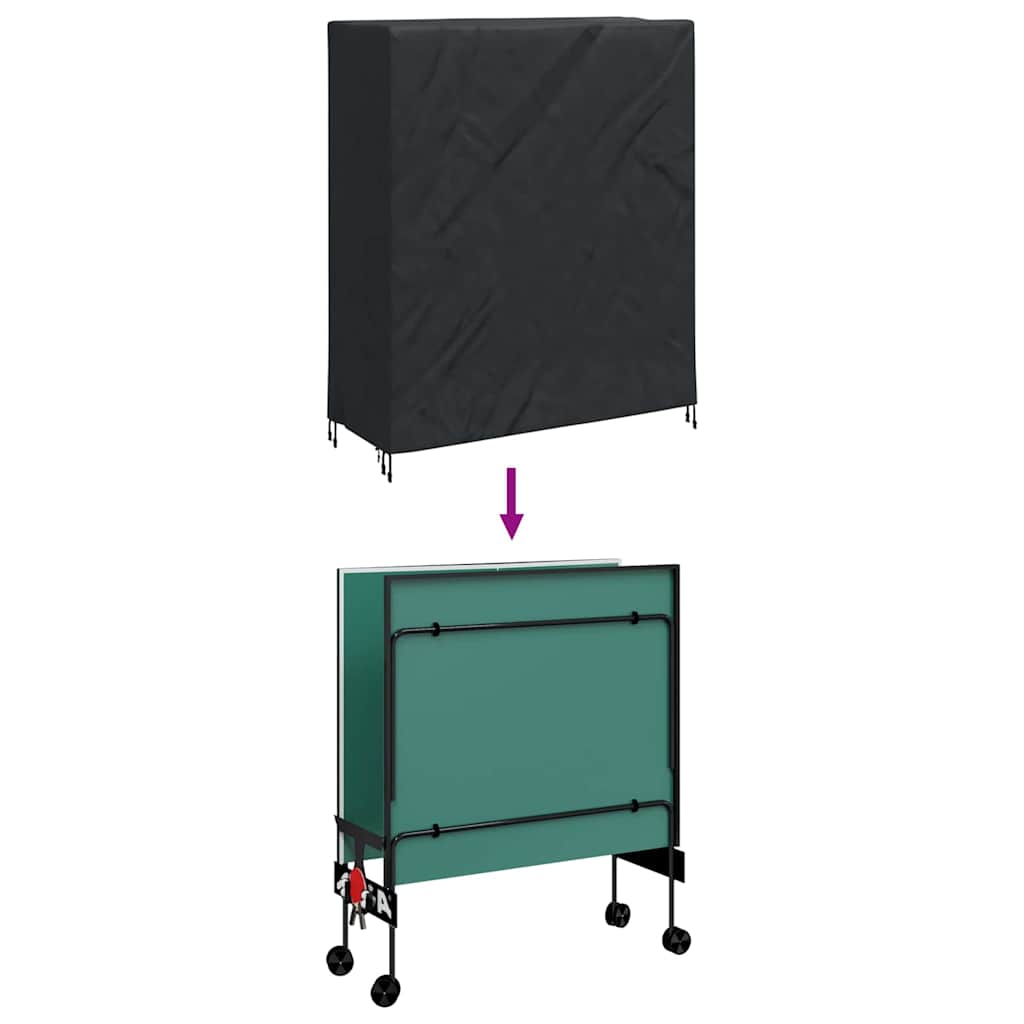 Pingpong Asztal Borító Egyszínű Fekete 165 x 70 x 185 cm szövet