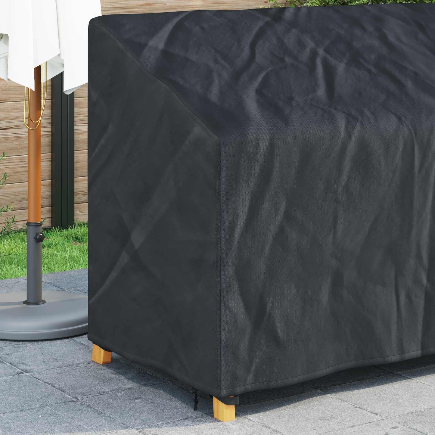 Kerti Pad Borító Fekete 165 x 70 x 65 / 94 cm 210D Oxford Szövet