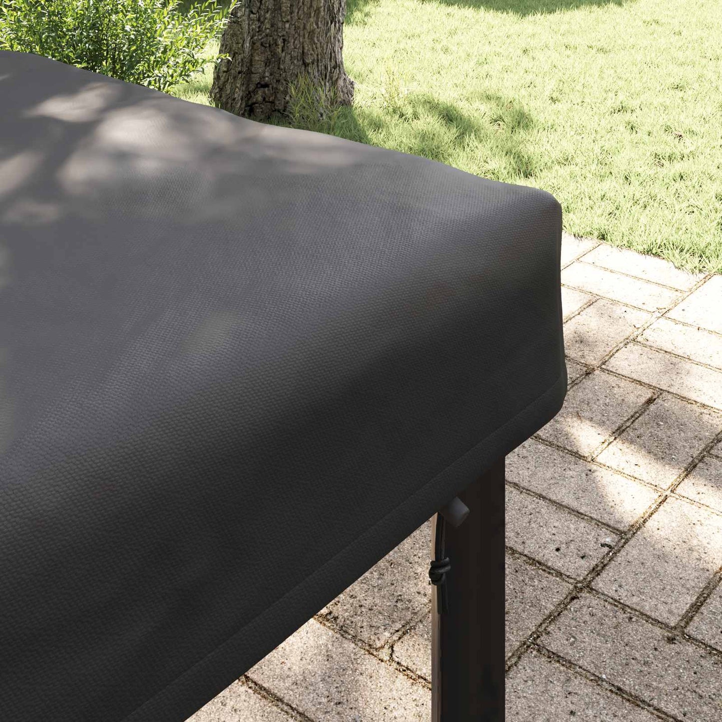 Asztal Fedő Egyszínű Fekete 152 x 92 x 15 cm szövet