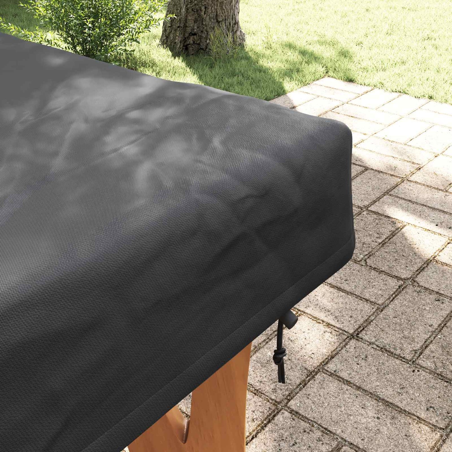 Asztal Fedő Egyszínű Fekete 182 x 102 x 15 cm szövet