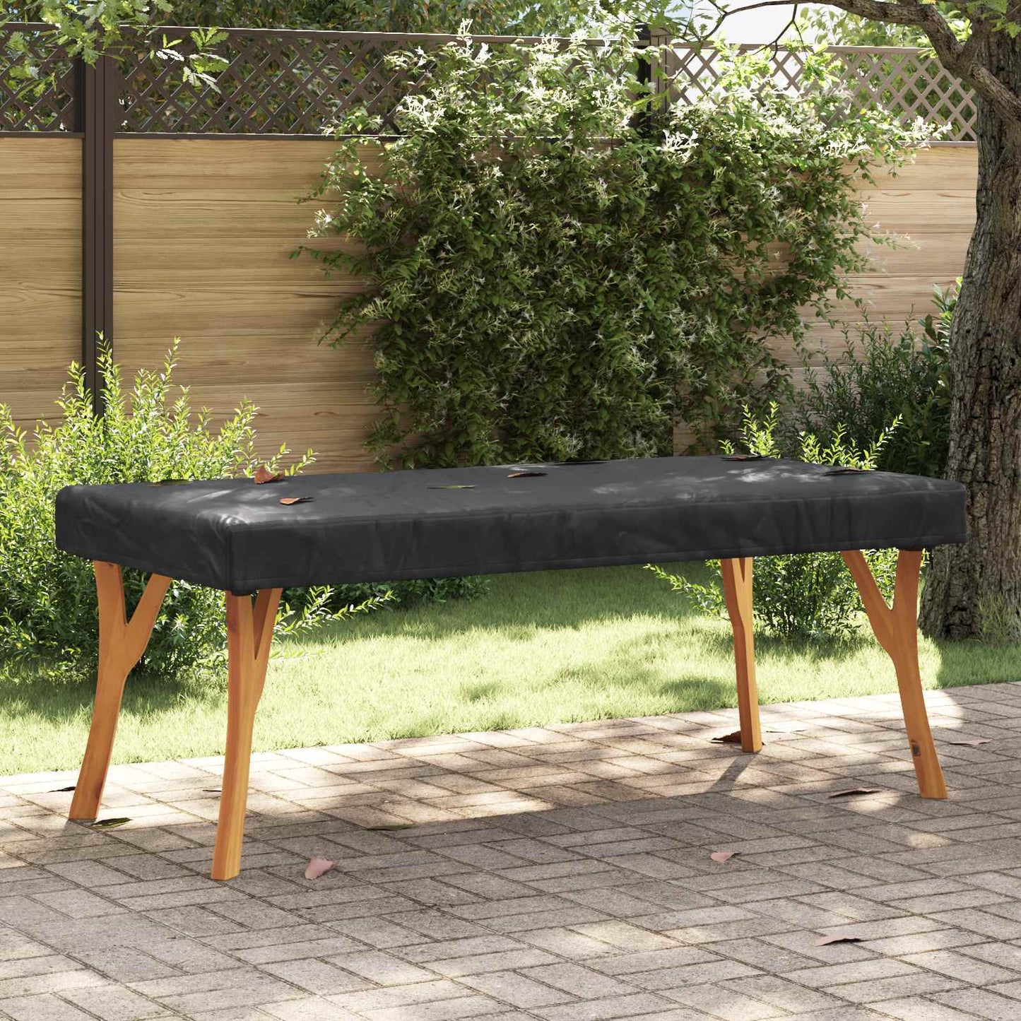 Asztal Fedő Egyszínű Fekete 182 x 102 x 15 cm szövet