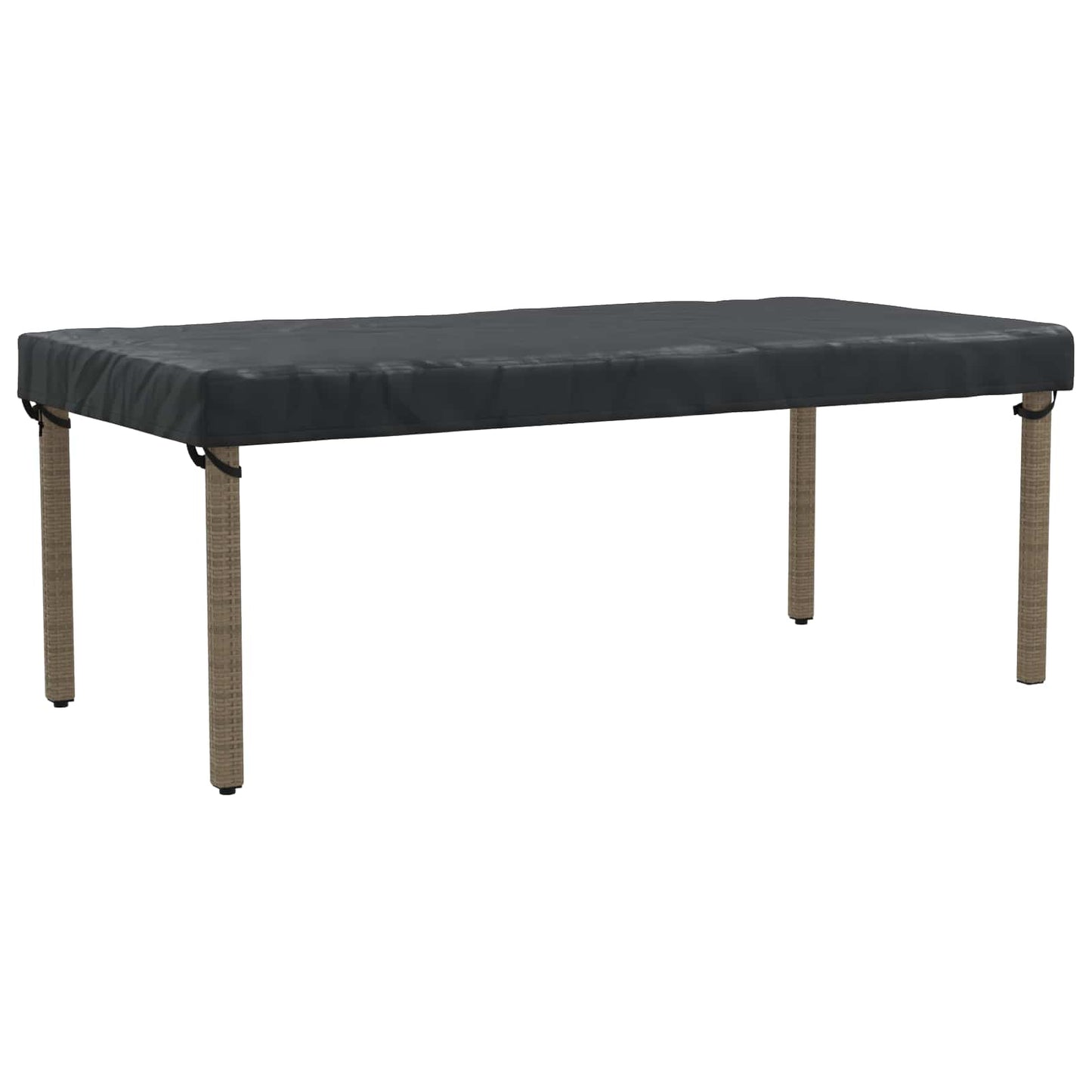 Asztal Fedő Egyszínű Fekete 202 x 102 x 15 cm szövet