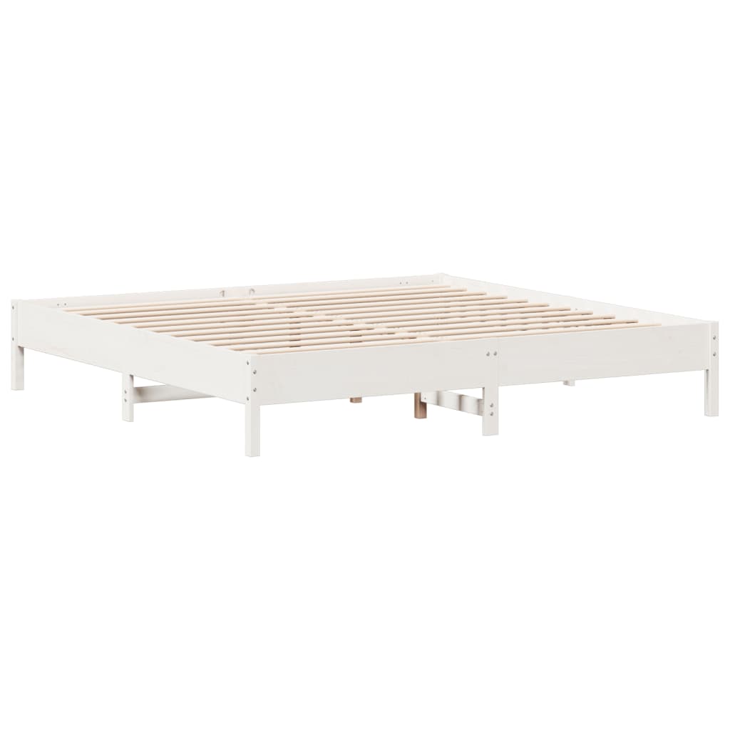 fehér tömör fenyőfa ágy matrac nélkül 200 x 200 cm