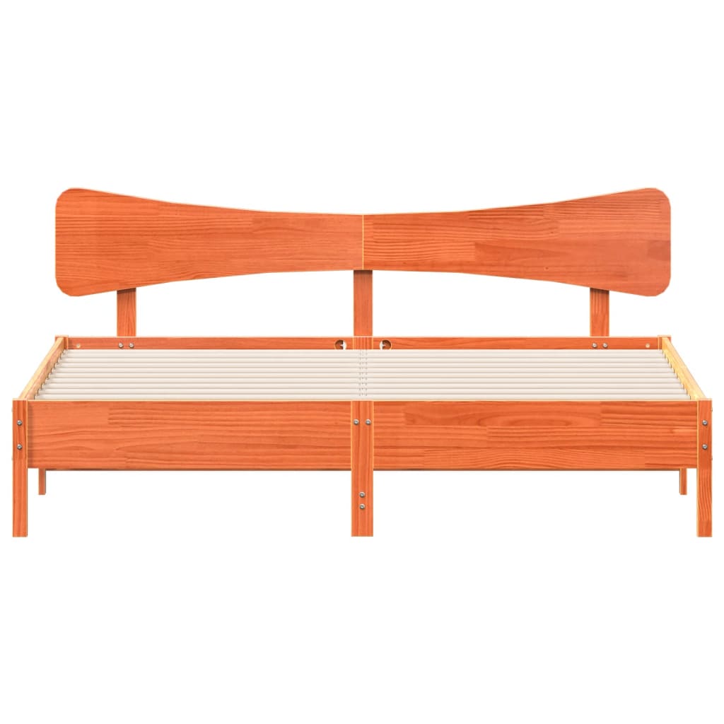 viaszbarna tömör fenyőfa ágy matrac nélkül 200 x 200 cm