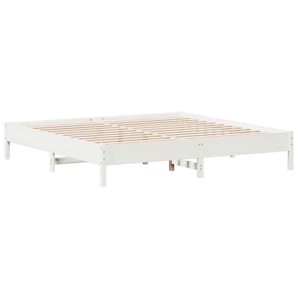 fehér tömör fenyőfa ágy matrac nélkül 180 x 200 cm