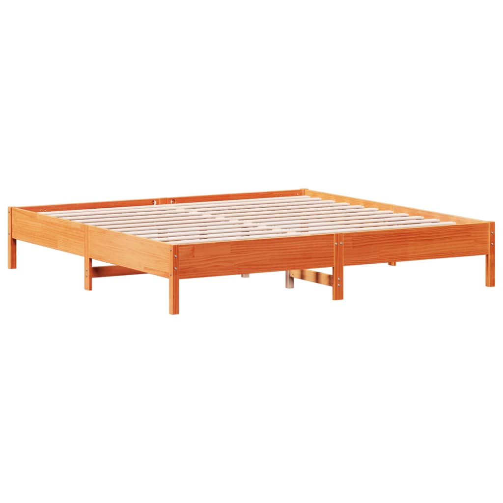viaszbarna tömör fenyőfa ágy matrac nélkül 180 x 200 cm
