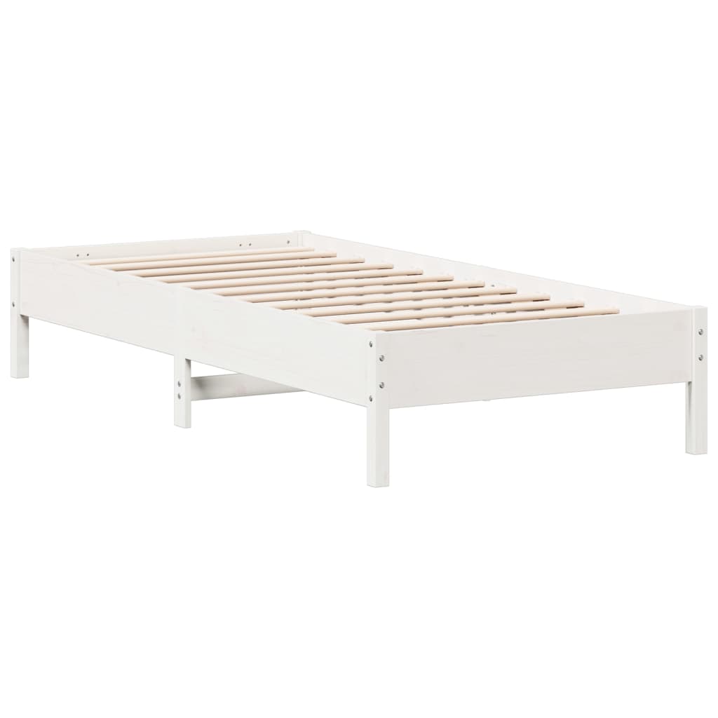 fehér tömör fenyőfa ágy matrac nélkül 90 x 200 cm