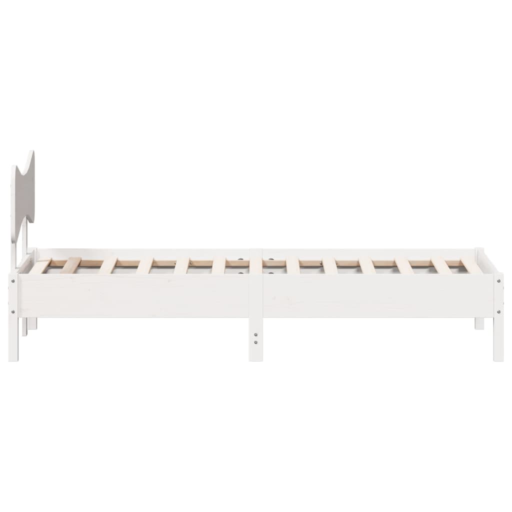 fehér tömör fenyőfa ágy matrac nélkül 90 x 200 cm