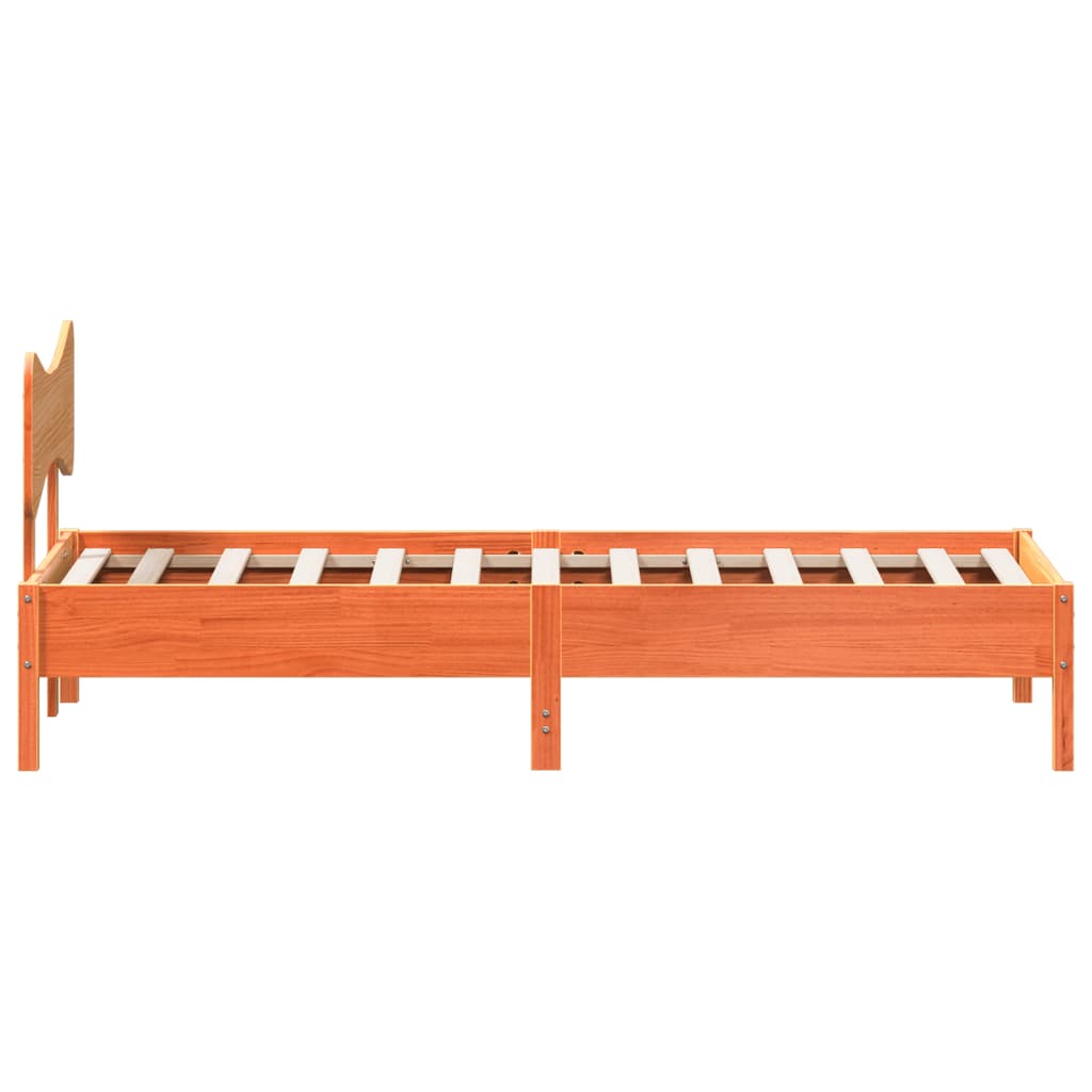 viaszbarna tömör fenyőfa ágy matrac nélkül 90 x 200 cm