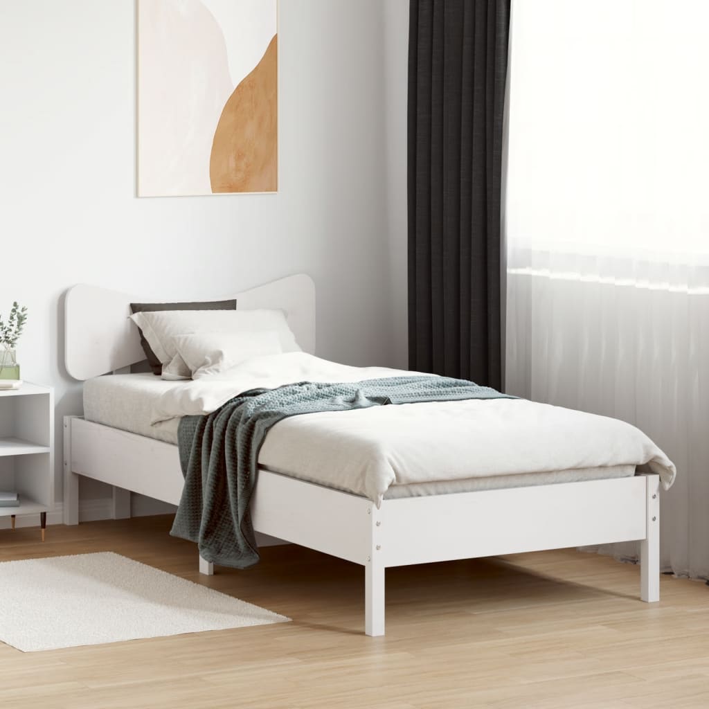 fehér tömör fenyőfa ágykeret matrac nélkül 90 x 190 cm