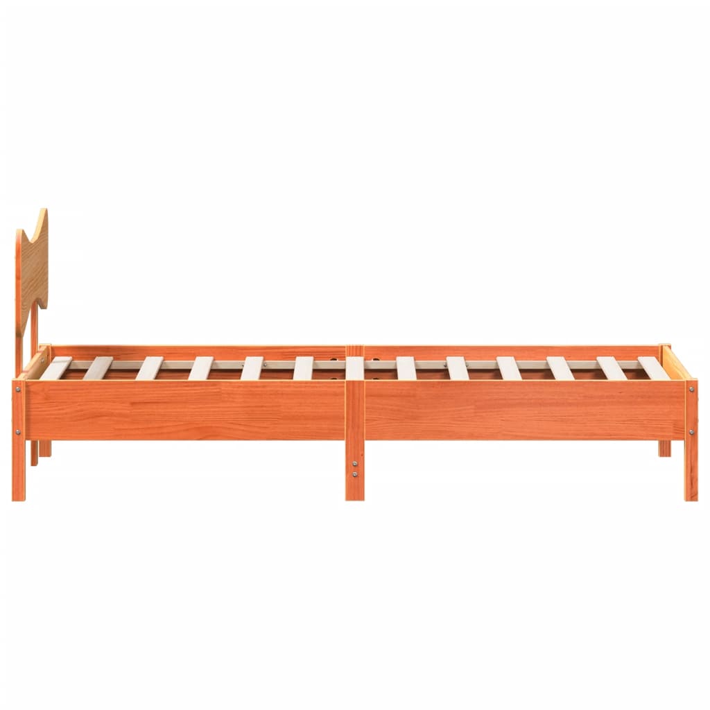 viaszbarna tömör fenyőfa ágy matrac nélkül 90 x 190 cm