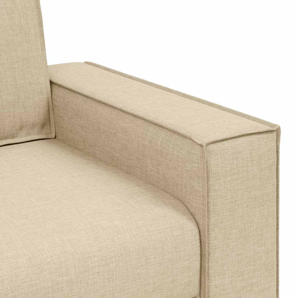 3-Fős kanapé Krém 220 cm szövet