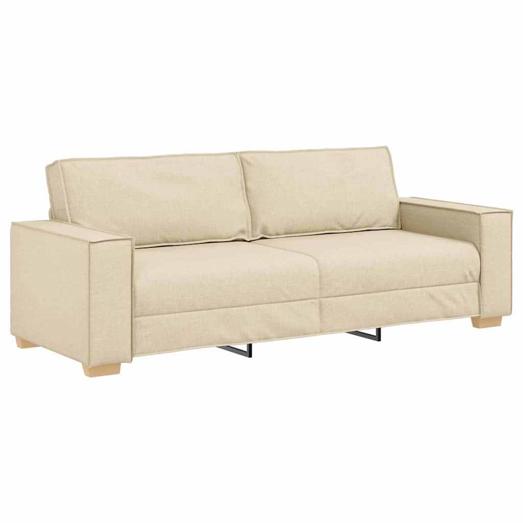 3-Fős kanapé Krém 220 cm szövet