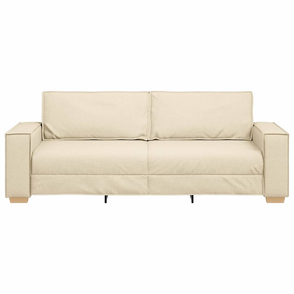 3-Fős kanapé Krém 220 cm szövet