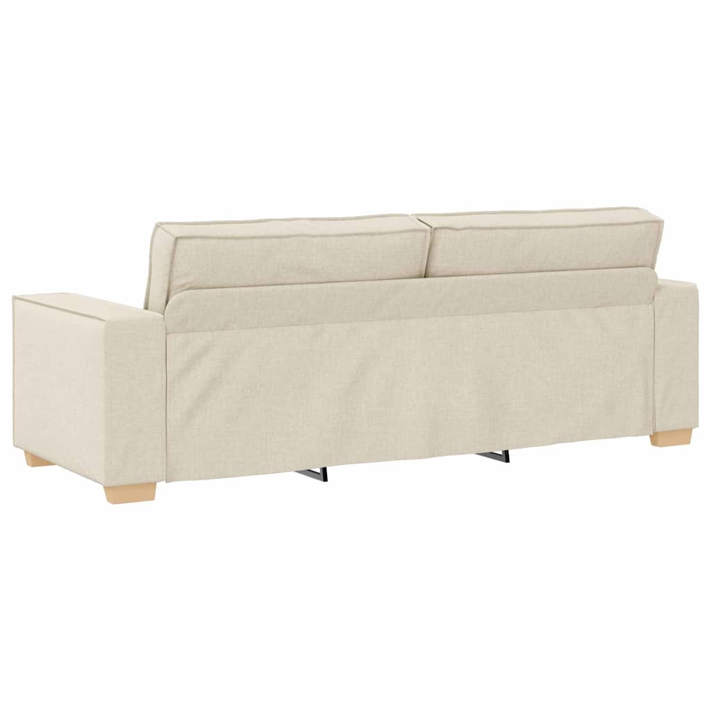 3-Fős kanapé Bézs 220 cm Lábbal kevert anyag