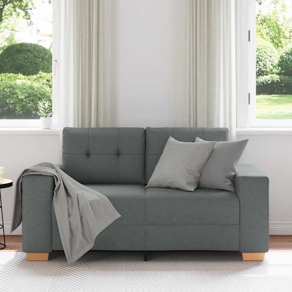 sötétszürke szövet loveseat kanapé 160x77x82 cm