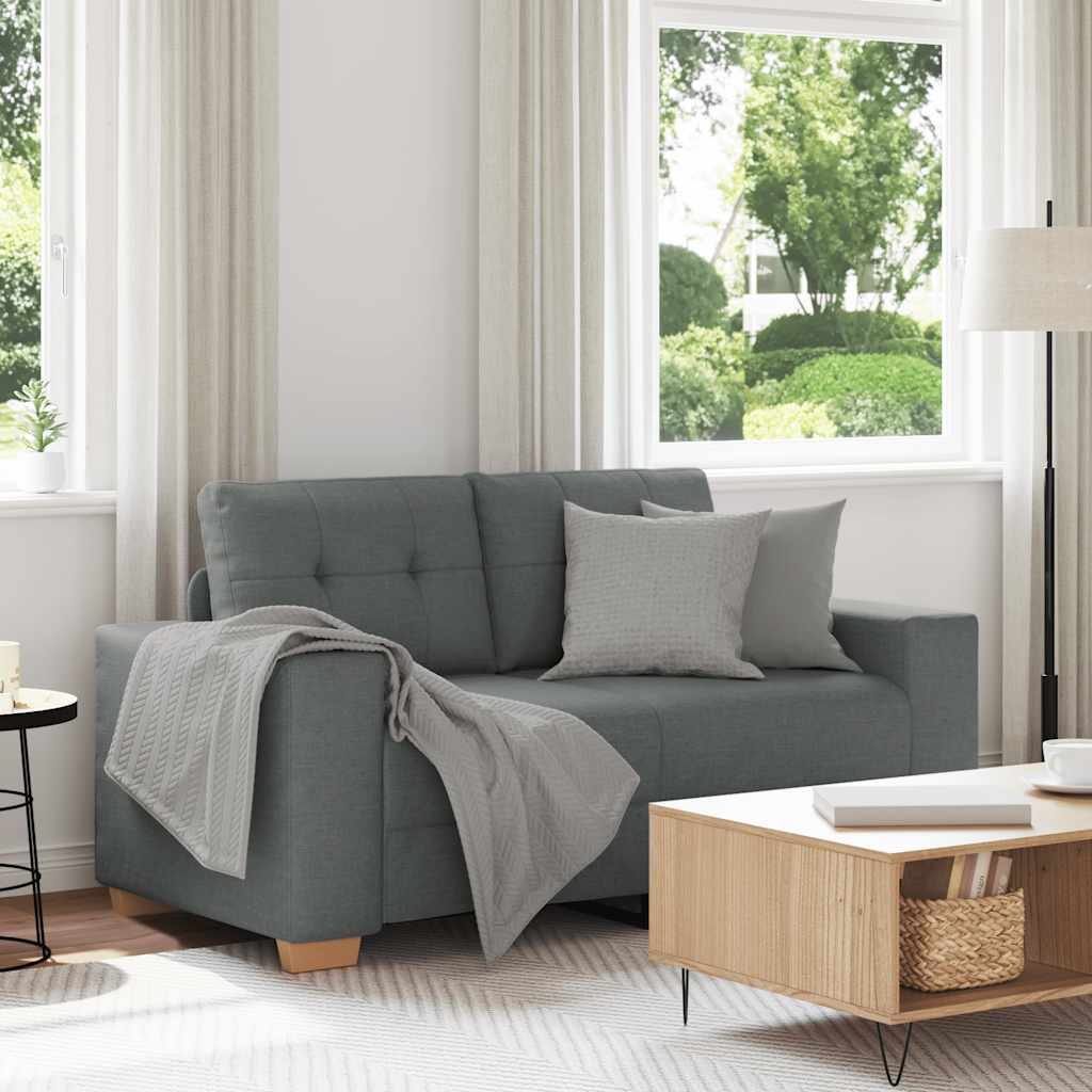 sötétszürke szövet loveseat kanapé 160x77x82 cm