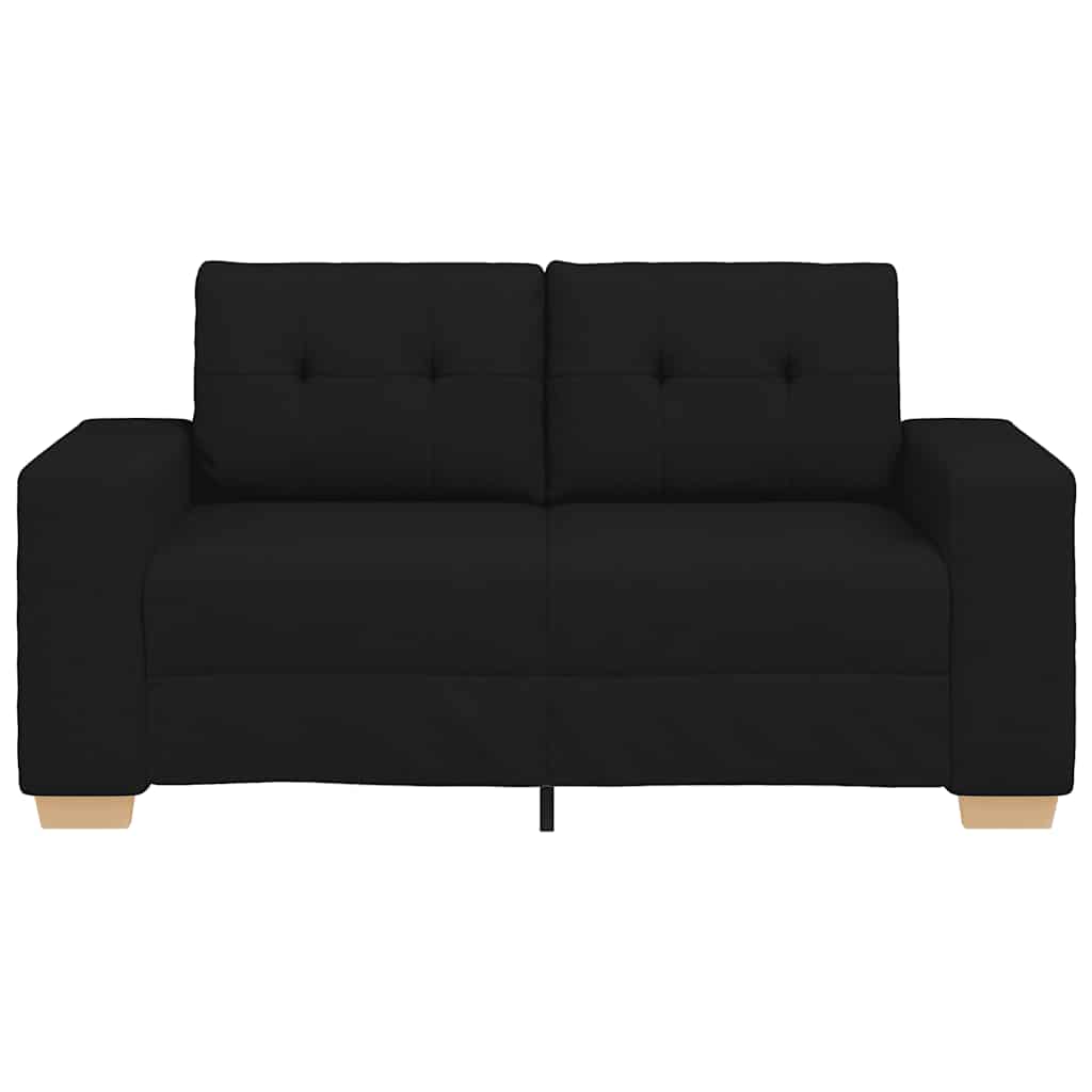 fekete szövet loveseat kanapé 160x77x82 cm