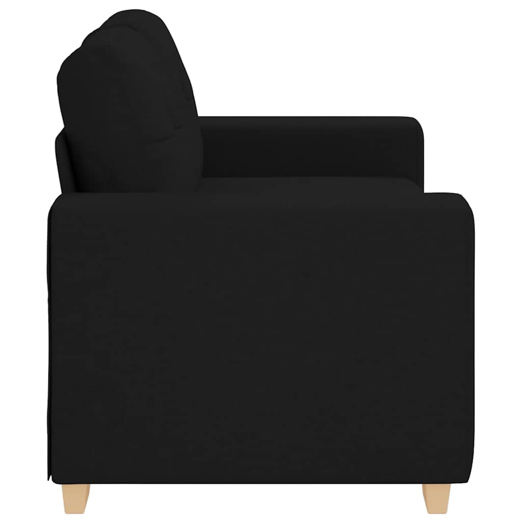 fekete szövet loveseat kanapé 160x77x82 cm