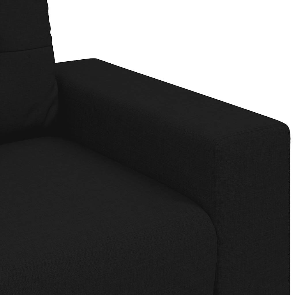 fekete szövet loveseat kanapé 160x77x82 cm