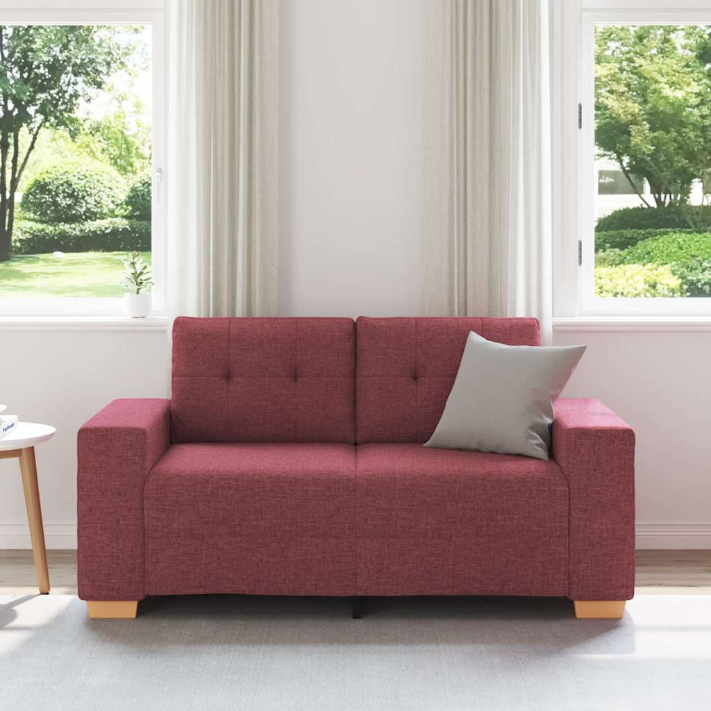 borvörös szövet loveseat kanapé 160x77x82 cm