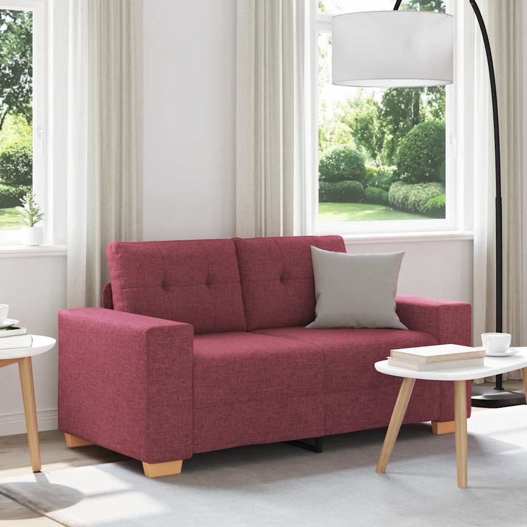 borvörös szövet loveseat kanapé 160x77x82 cm
