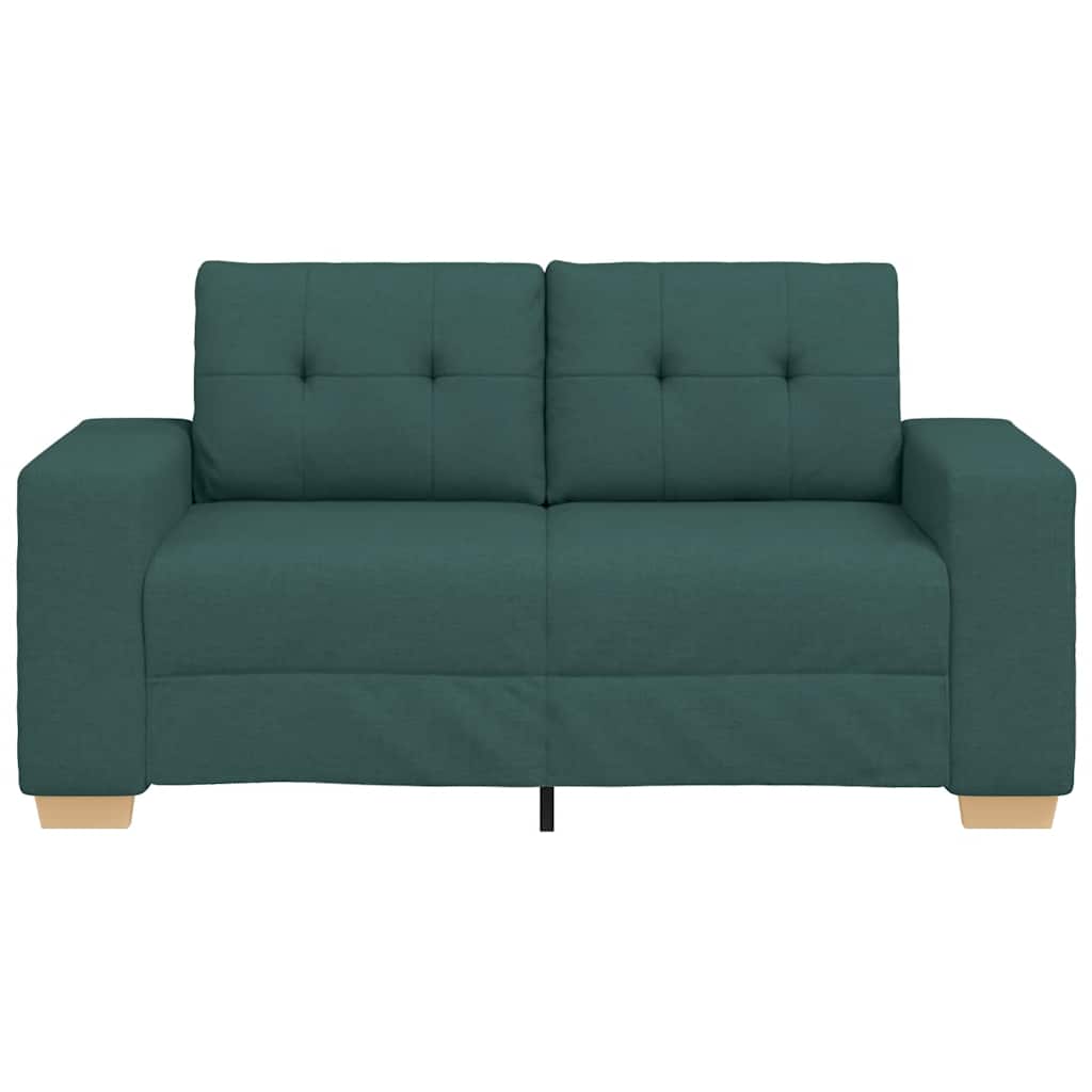 sötétzöld szövet loveseat kanapé 160x77x82 cm