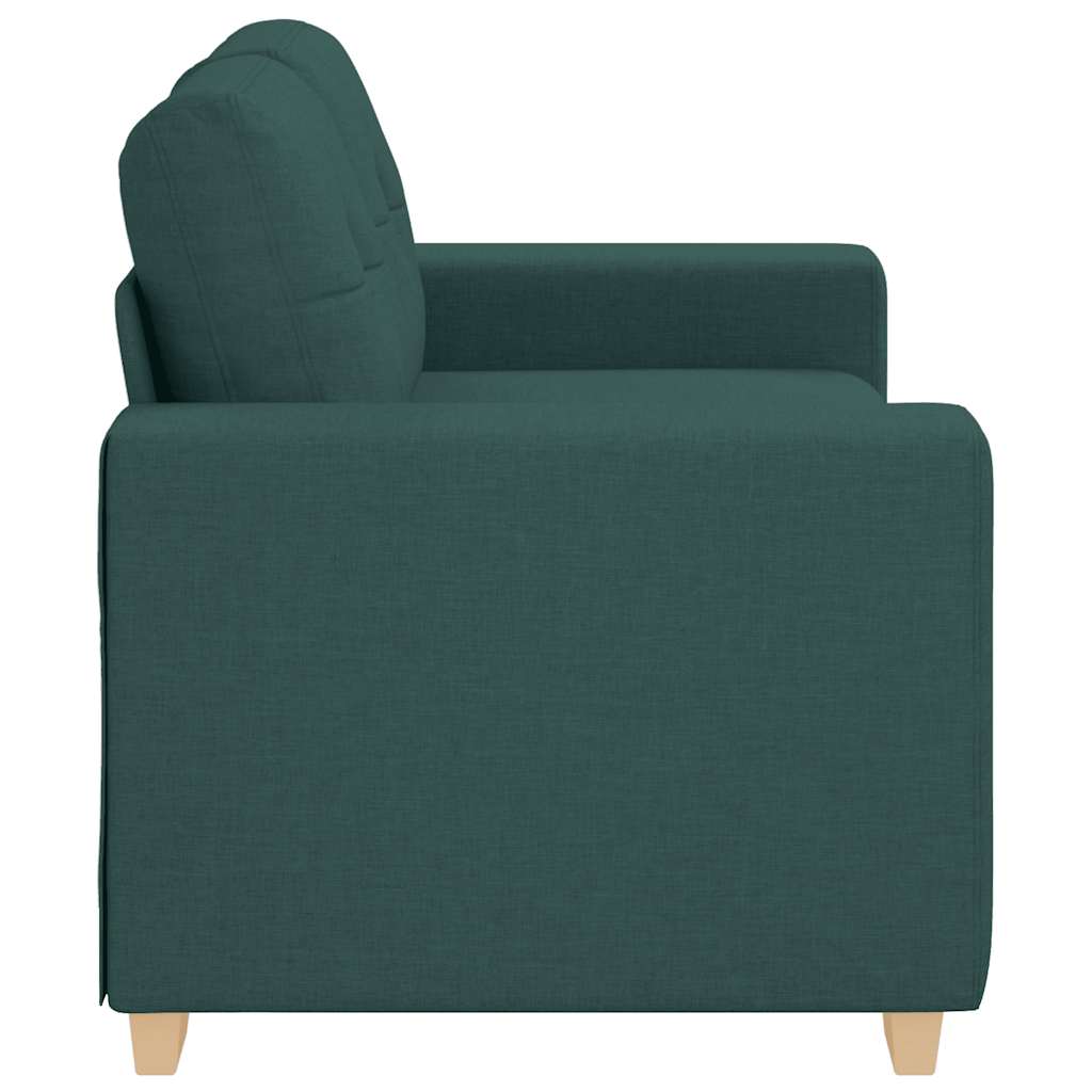 sötétzöld szövet loveseat kanapé 160x77x82 cm