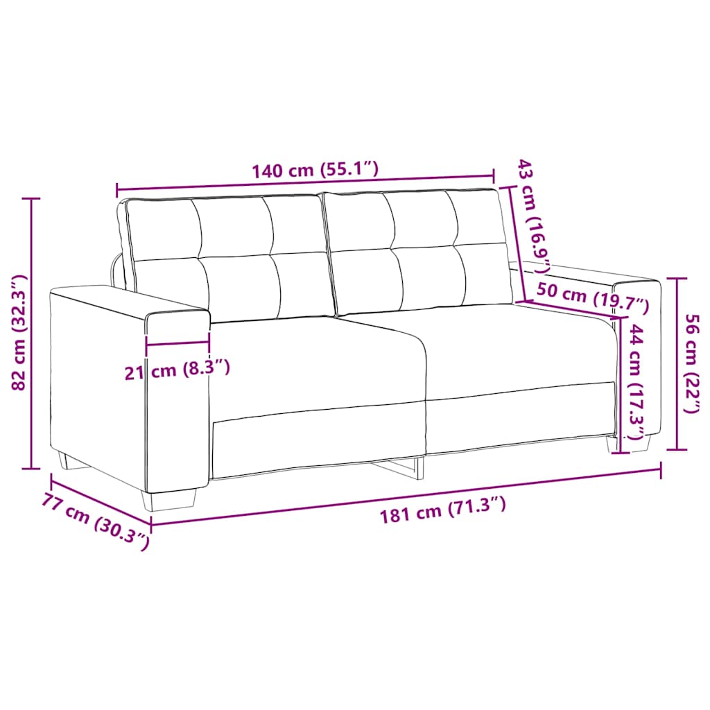 sötétszürke szövet loveseat kanapé 180x77x82 cm