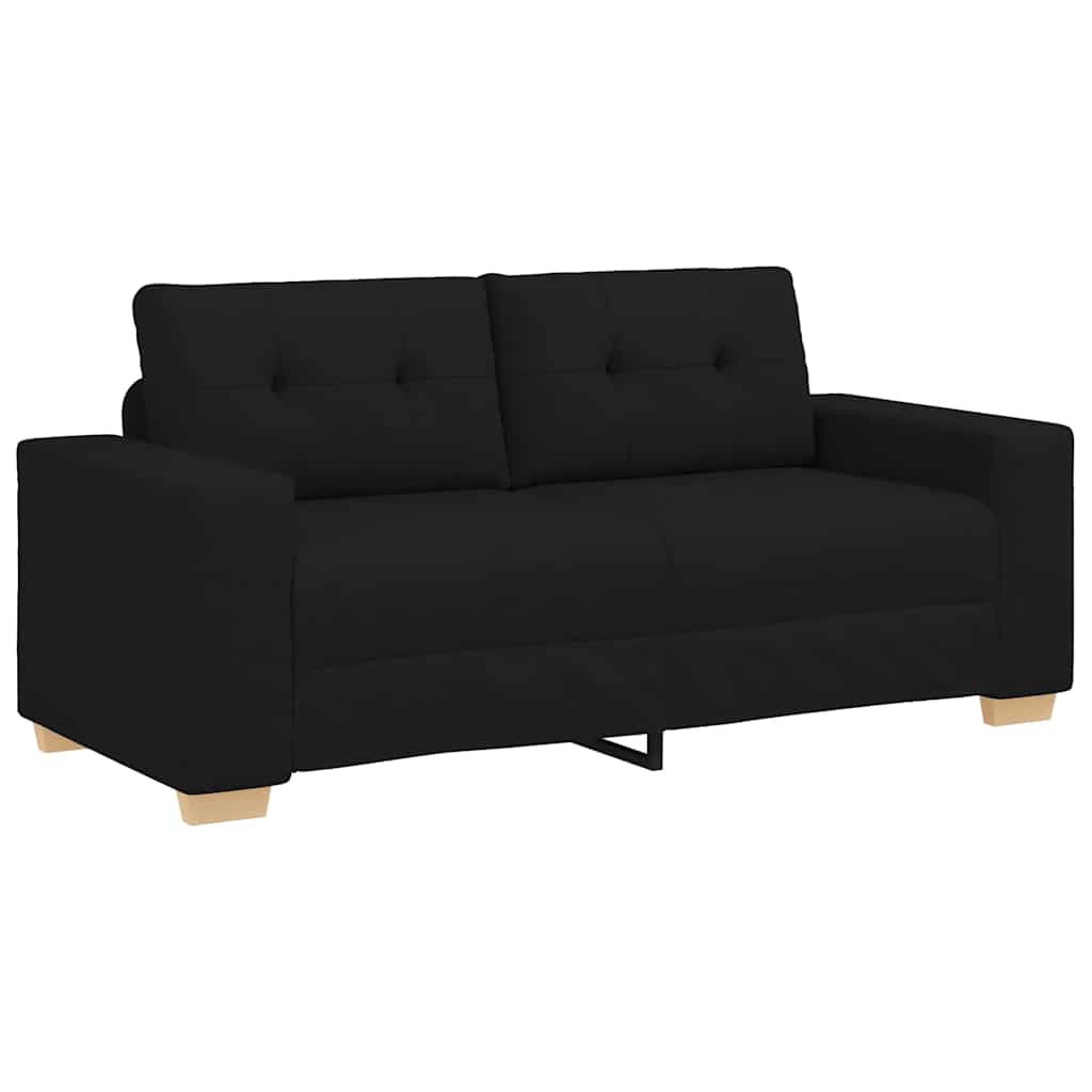 fekete szövet loveseat kanapé 180x77x82 cm