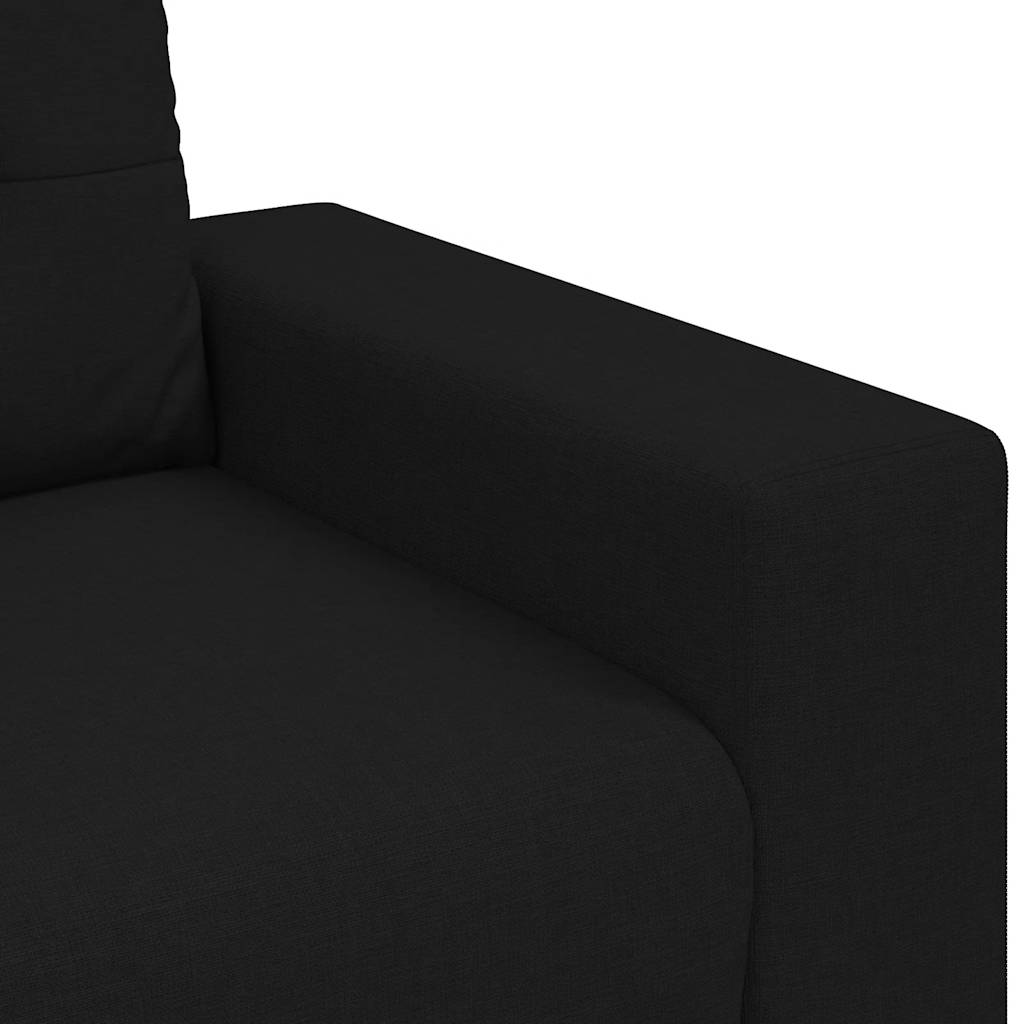 fekete szövet loveseat kanapé 180x77x82 cm