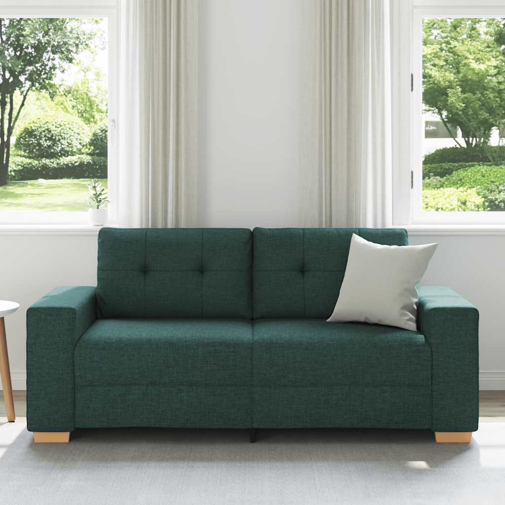 sötétzöld szövet loveseat kanapé 180x77x82 cm