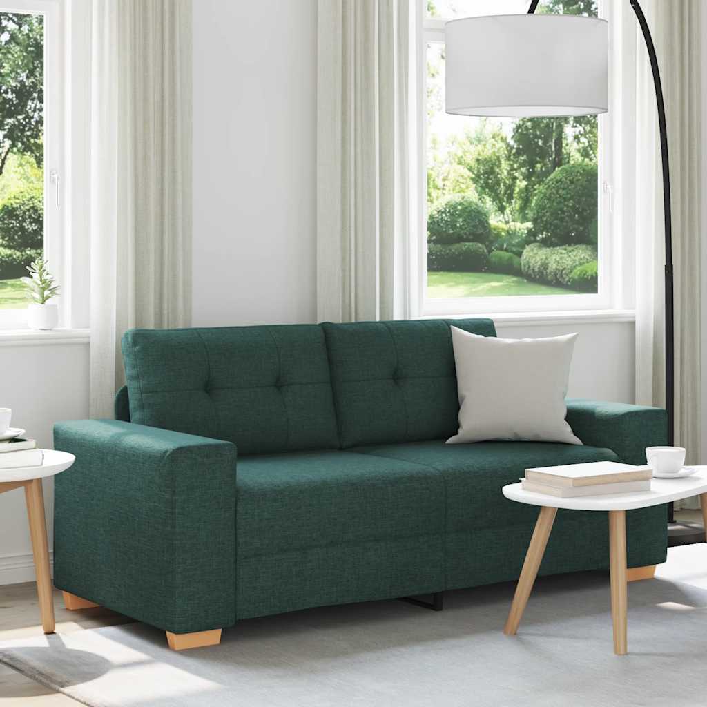 sötétzöld szövet loveseat kanapé 180x77x82 cm
