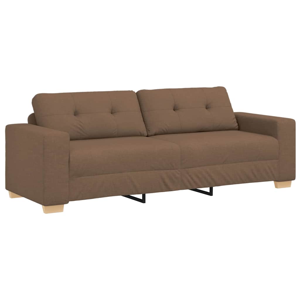 3-Fős kanapé Barna 220 cm szövet