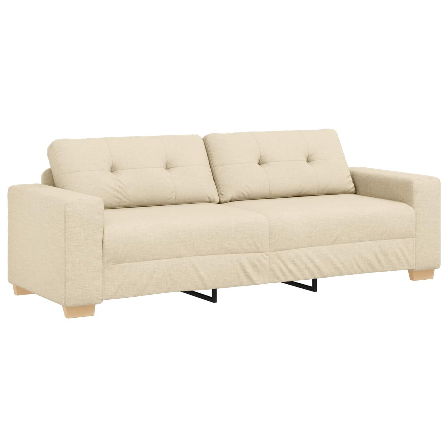 3-Fős kanapé Krém 220 cm szövet