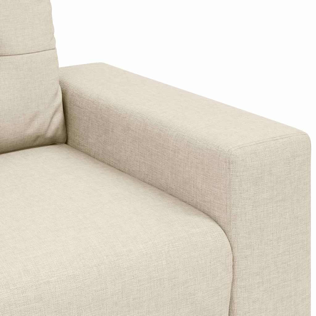 3-Fős kanapé Bézs 220 cm Lábbal kevert anyag