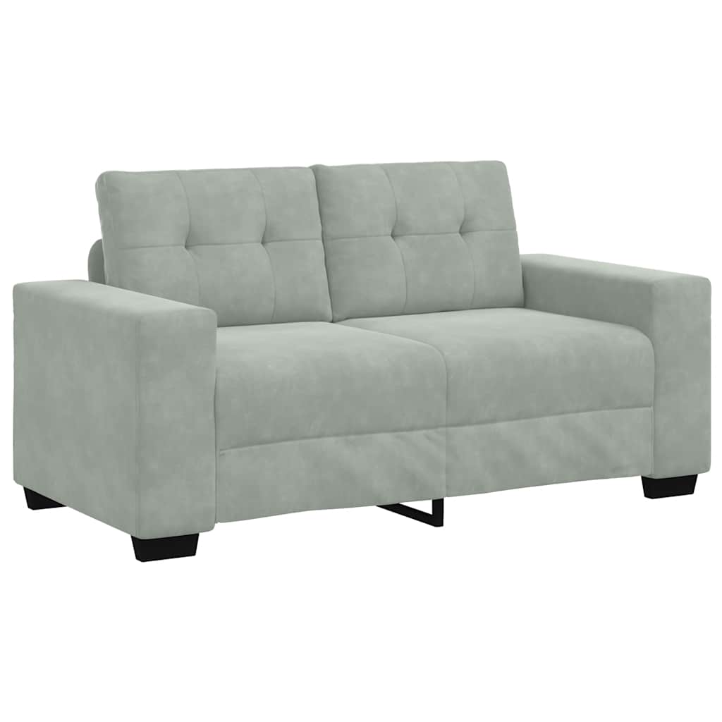 világosszürke bársony loveseat kanapé 160x77x82 cm