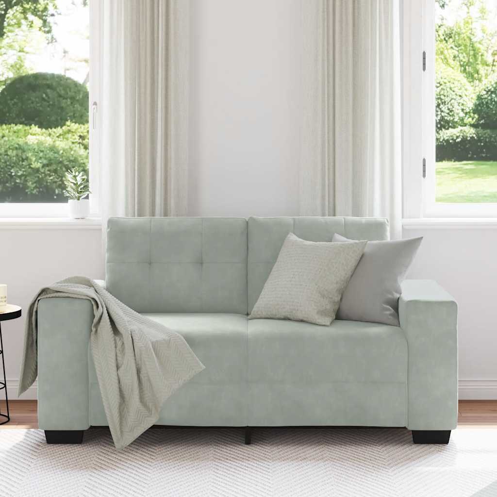 világosszürke bársony loveseat kanapé 160x77x82 cm