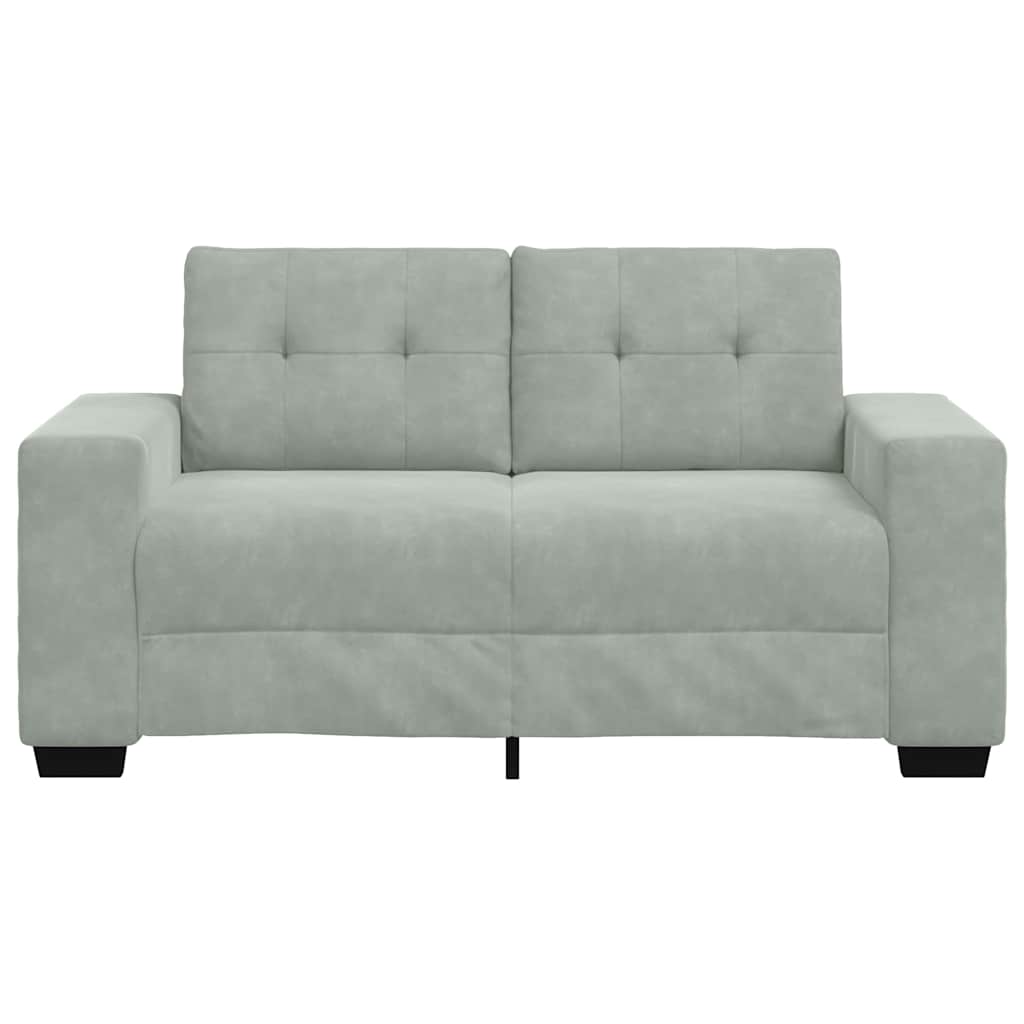 világosszürke bársony loveseat kanapé 160x77x82 cm