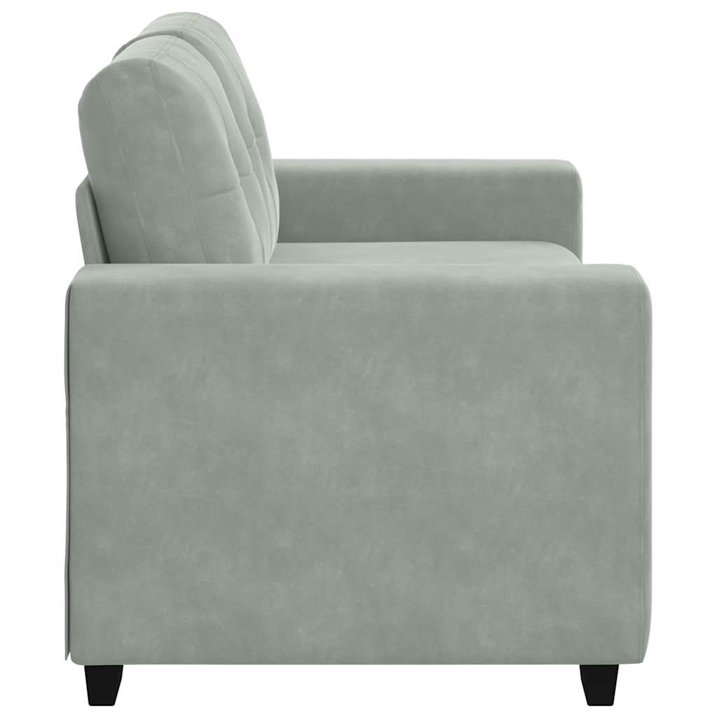 világosszürke bársony loveseat kanapé 160x77x82 cm