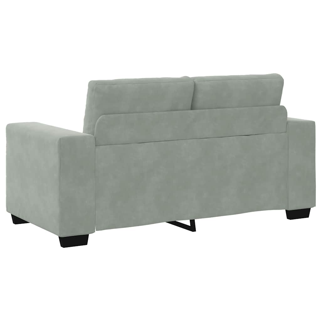 világosszürke bársony loveseat kanapé 160x77x82 cm